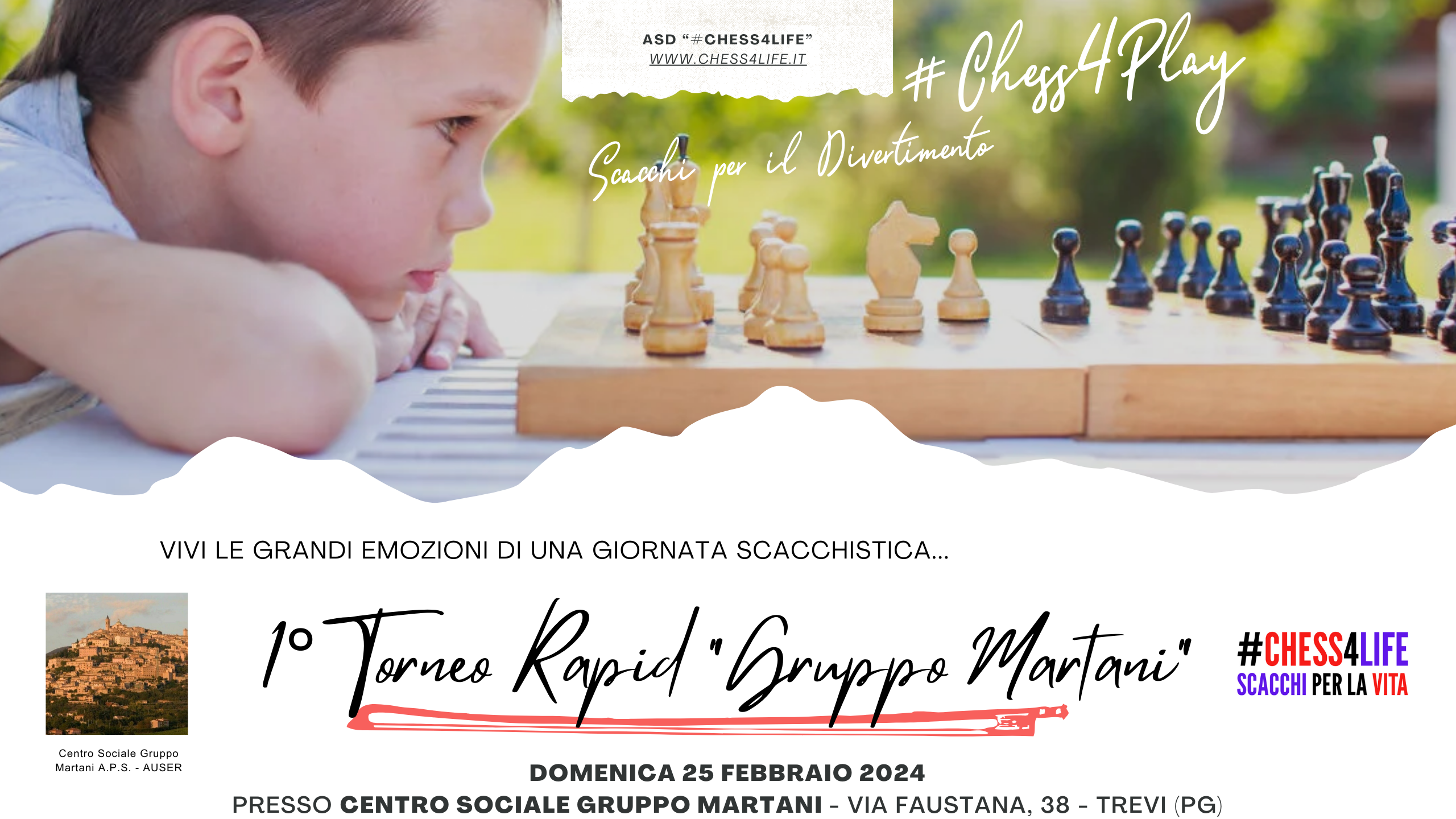 #Chess4Play – Scacchi a Trevi: Doppio torneo per tutti gli appassionati